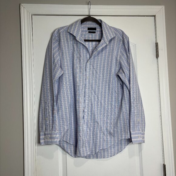 Calvin Klein Other - Men's ck Calvin Klein Blue Checkered Slim Fit Dress Shirt Size 16 - 32/33